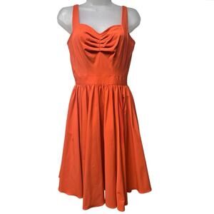 Z Spoke Zac Posen New York Orange Sleeveless Short Fit & Flare Dress Size 4